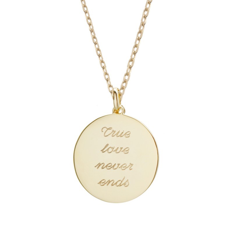 Collier personnalisé - Médaille rose des vents - Plaqué Or
