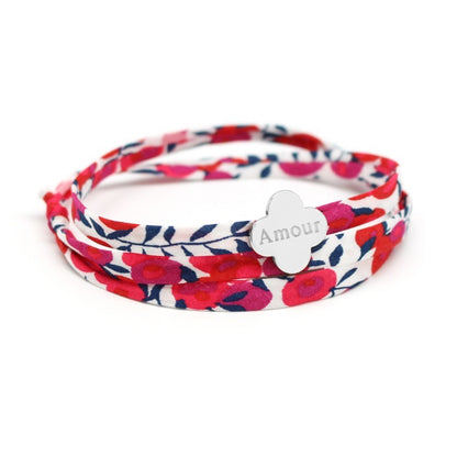 Bracelet personnalisé - Liberty trèfle - Argent ou Plaqué or
