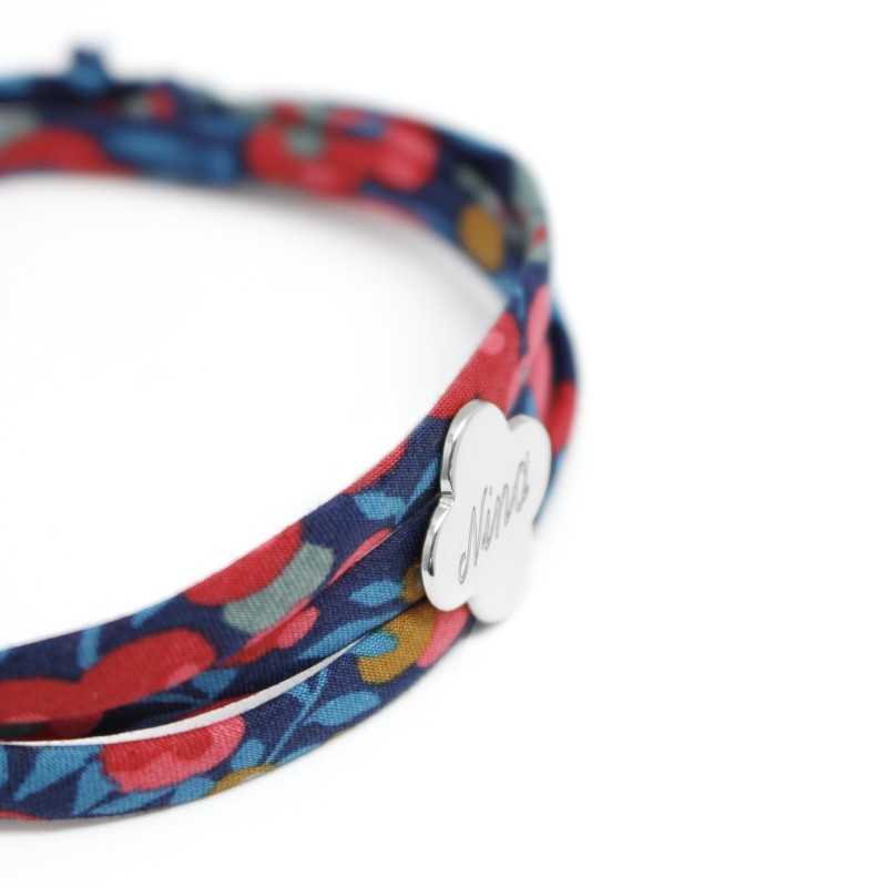 Bracelet personnalisé - Liberty trèfle - Argent ou Plaqué or