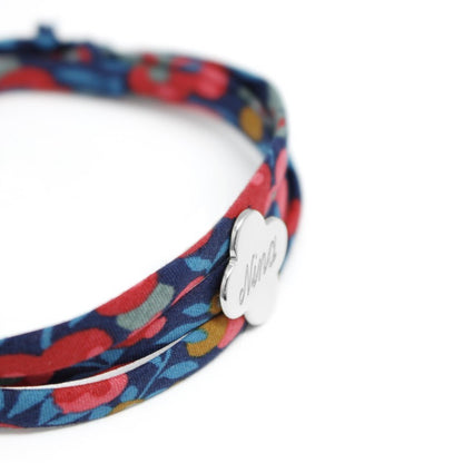Bracelet personnalisé - Liberty trèfle - Argent ou Plaqué or