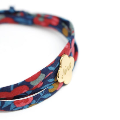 Bracelet personnalisé - Liberty trèfle - Argent ou Plaqué or