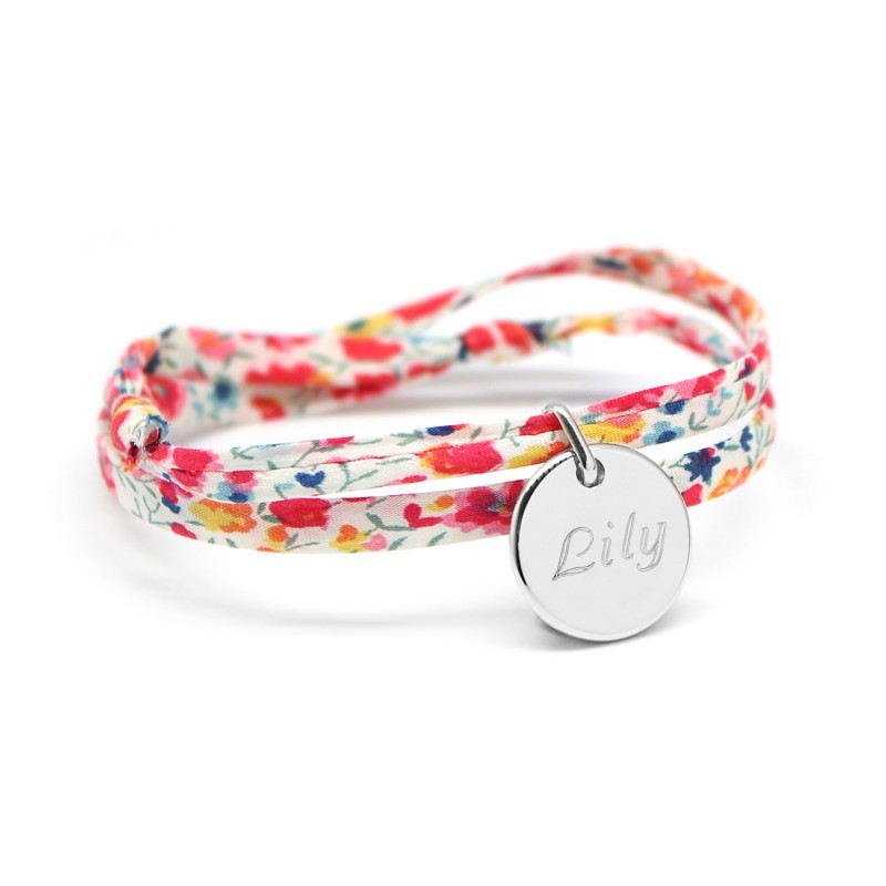 Bracelet personnalisé - Liberty médaille - Argent ou Plaqué or