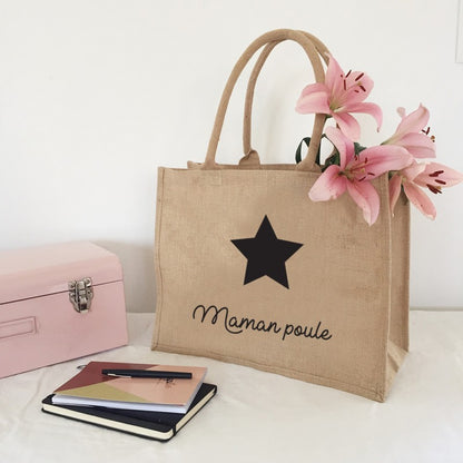 Cabas de plage personnalisé - Cadeau fête des mères