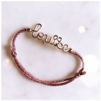 Bracelet personnalisé - Mot sur fil pailleté kids