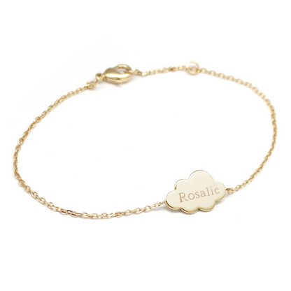 Bracelet chaîne personnalisé - Nuage Plaqué Or ou Argent