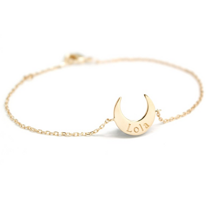 Bracelet personnalisé - Lune Plaqué Or