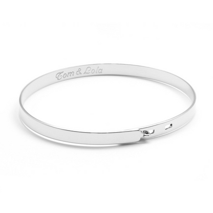 Jonc ruban personnalisé - Argent, Plaqué Or jaune ou Plaqué Or rose