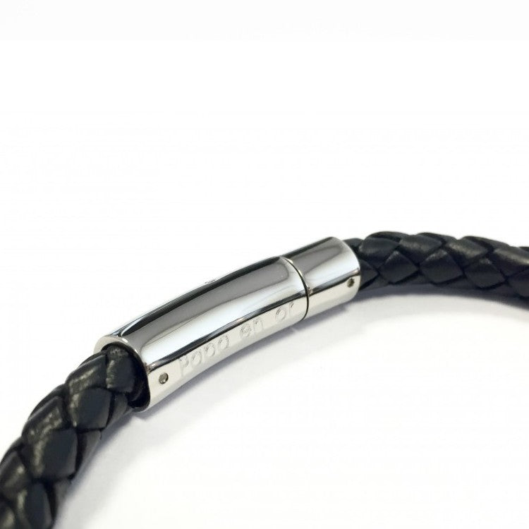 Bracelet homme personnalisé acier & cuir - L'épicurien