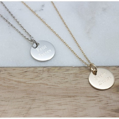 Collier personnalisé enfant - Petite médaille - Argent ou Plaqué Or