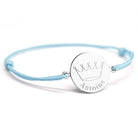Bracelet cordon personnalisé - Couronne roi - Argent