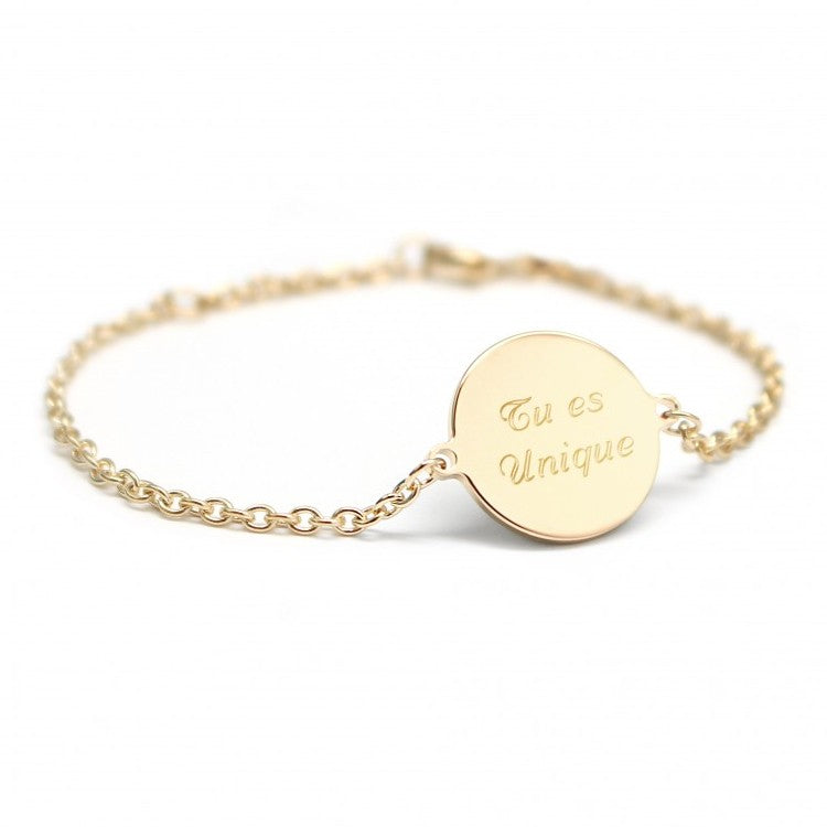 Bracelet chaîne Médaille personnalisé - Argent ou Plaqué or