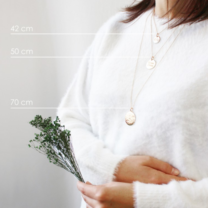 Collier personnalisé - Mini charm cœur - Argent - Plaqué or
