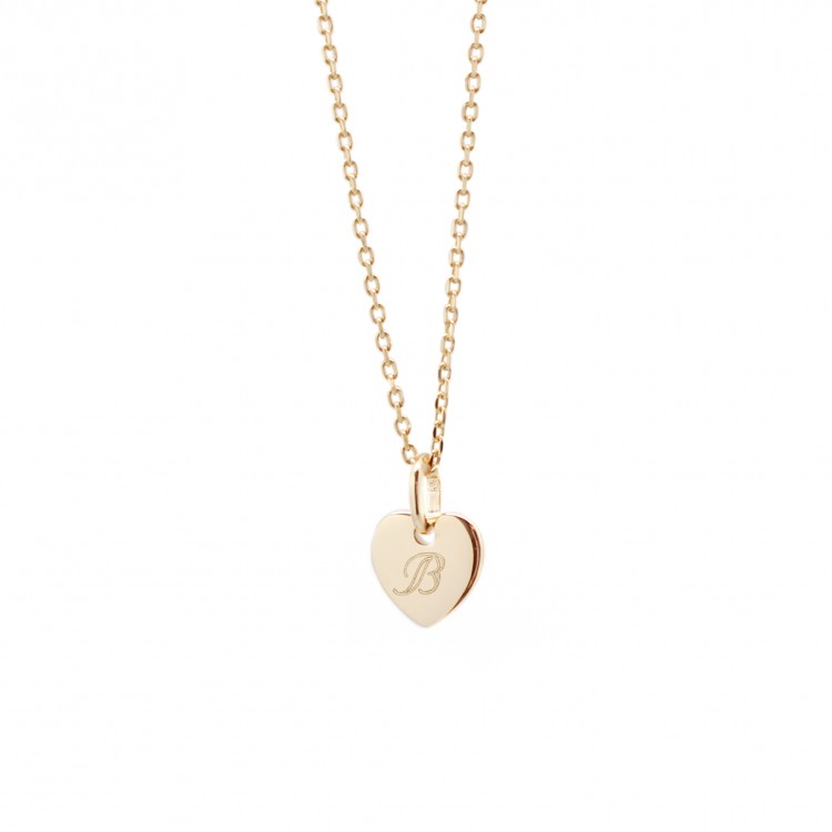 Collier personnalisé - Mini charm cœur - Argent - Plaqué or
