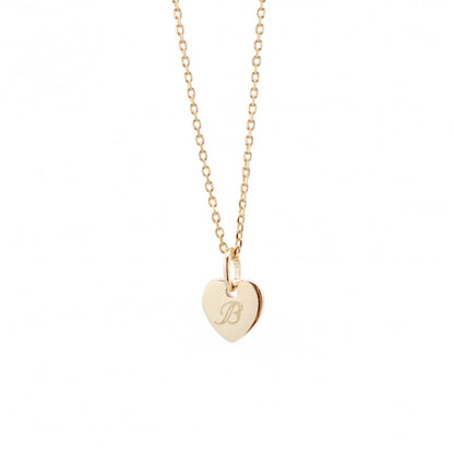 Collier personnalisé - Mini charm cœur - Argent - Plaqué or