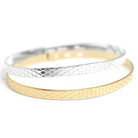 Duo de joncs écaillés - Argent et Plaqué Or