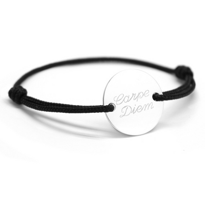Bracelet homme personnalisé - Chic médaille argent - Fête des pères
