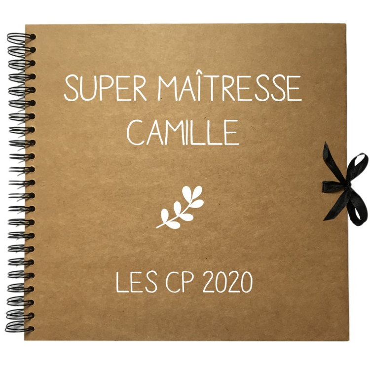 Album photo personnalisé en Kraft - Cadeau maîtresse-maître