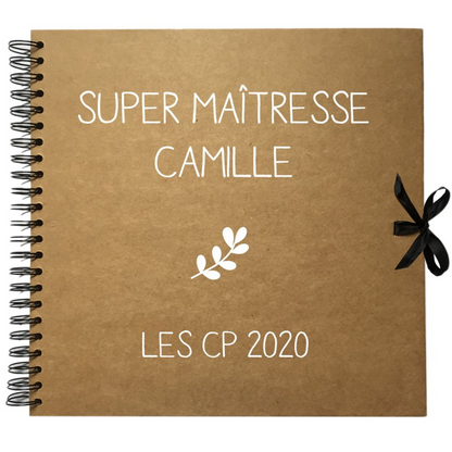 Album photo personnalisé en Kraft - Cadeau maîtresse-maître
