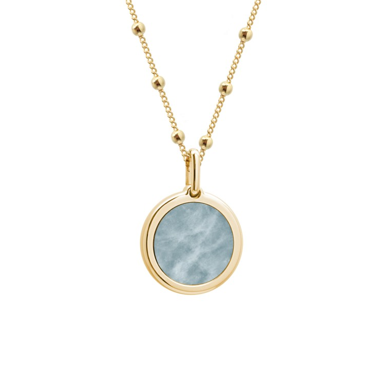 Collier pierre fine personnalisé - Chaîne perlée - Plaqué Or