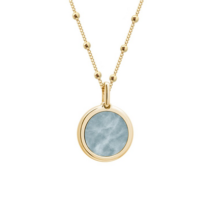 Collier pierre fine personnalisé - Chaîne perlée - Plaqué Or