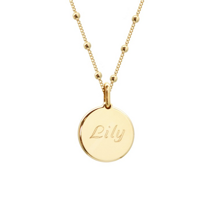 Collier pierre fine personnalisé - Chaîne perlée - Plaqué Or