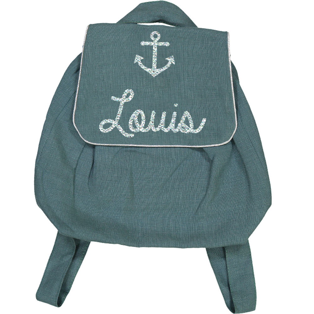 Sac à dos bébé personnalisé en lin