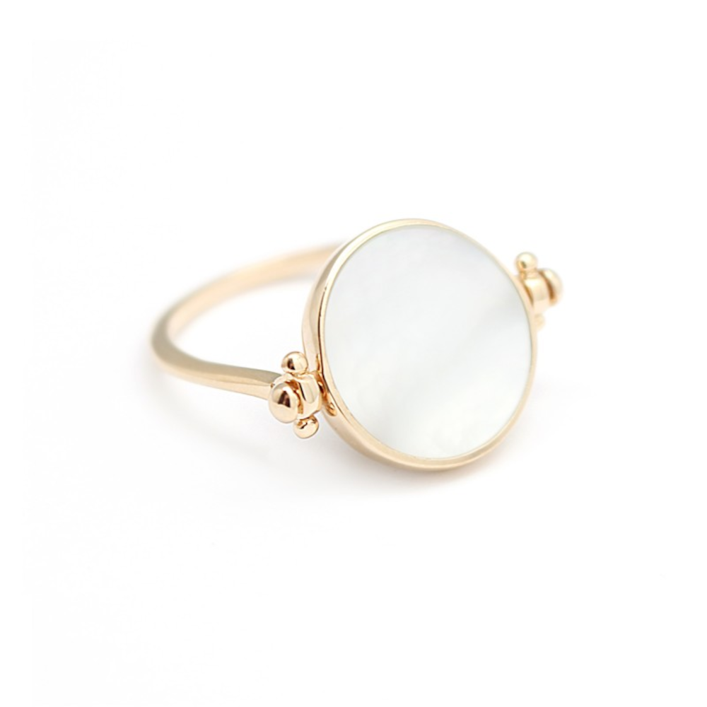 Bague personnalisée - Nacre plaqué or