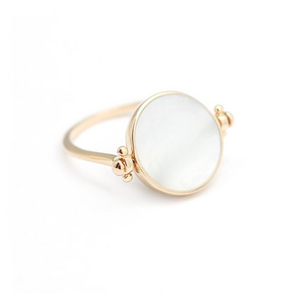 Bague personnalisée - Nacre plaqué or