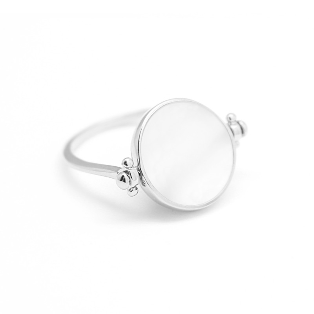 Bague personnalisée - Nacre-Argent