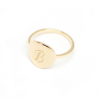 Bague ronde plaqué or personnalisée