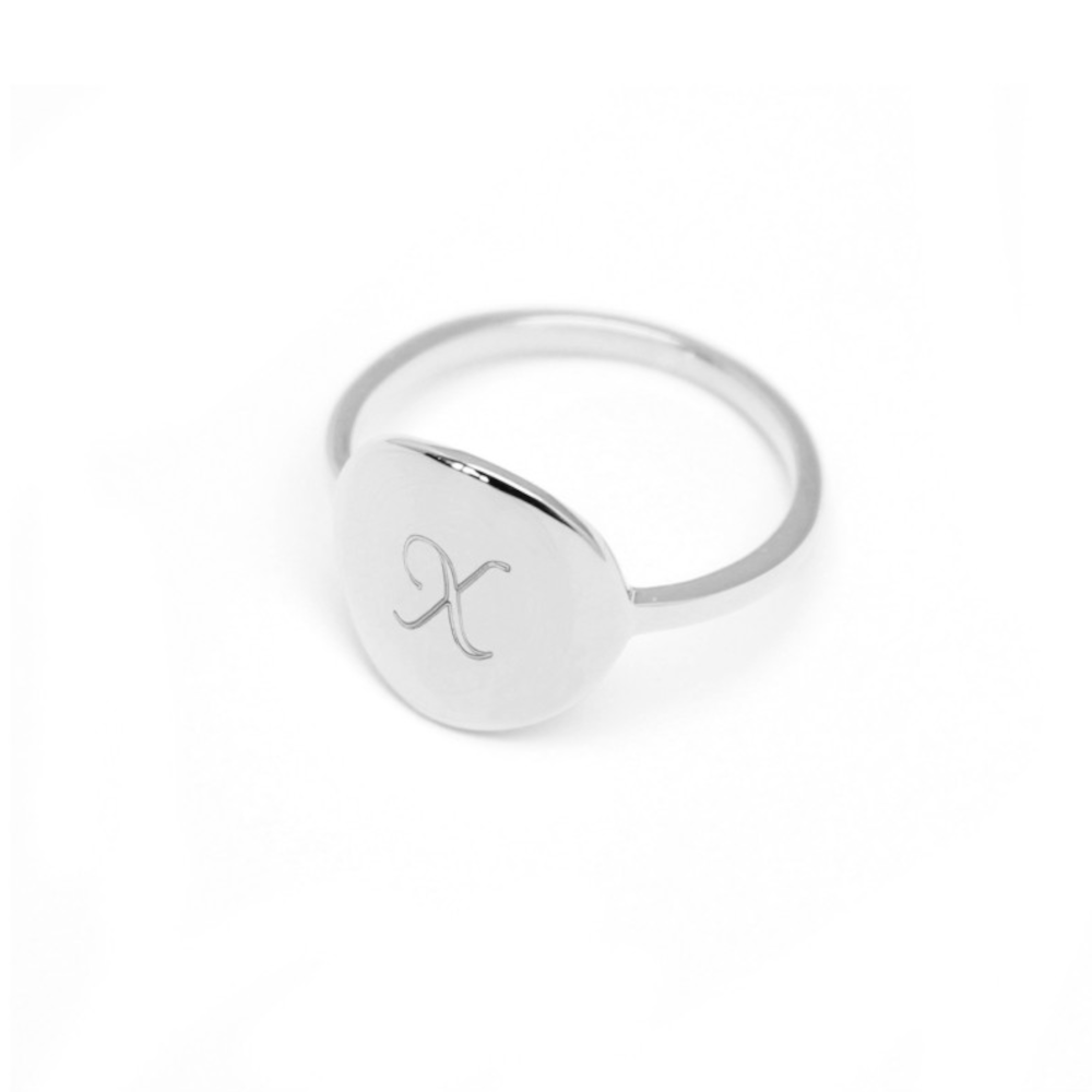 Bague ronde argent personnalisée