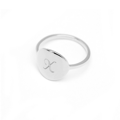 Bague ronde argent personnalisée