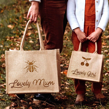 Duo cabas personnalisés - Cadeau mère / fille