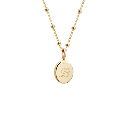 Collier pierre fine ovale personnalisé - Chaîne perlée - Plaqué Or