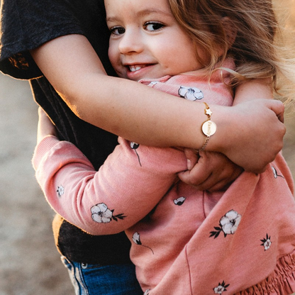 Bracelet personnalisé plaqué or - Médaille et étoile
