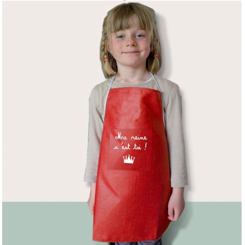 Tablier de cuisine enfant personnalisé - Lin enduit