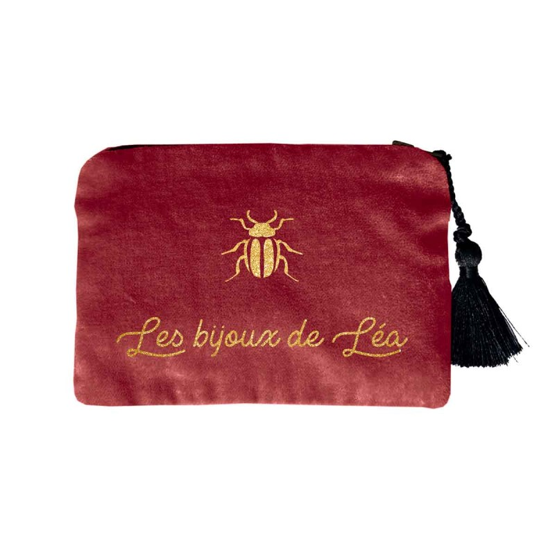 Pochette en velours personnalisée