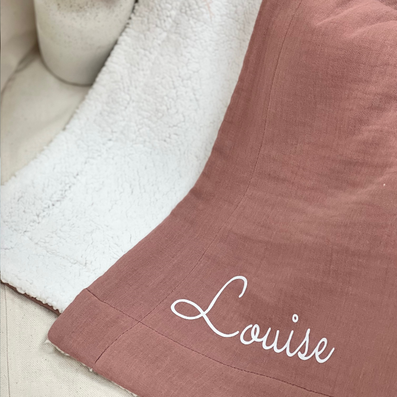 Couverture personnalisée - Double gaze et fourrure