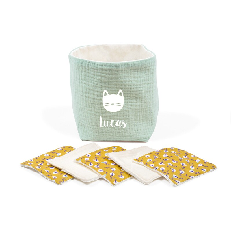 Panière personnalisée + Lingettes réutilisables