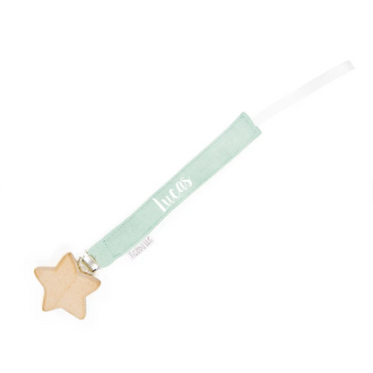 Attache tétine personnalisée - Double gaze de coton + étoile