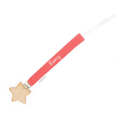 Attache tétine personnalisée - Double gaze de coton + étoile