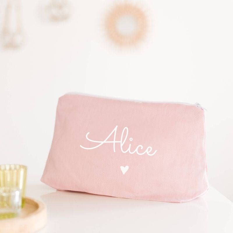 Trousse en lin personnalisée - Cadeau maîtresse
