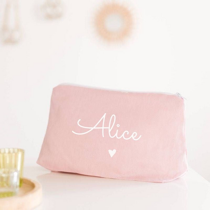 Trousse en lin personnalisée - Cadeau maîtresse