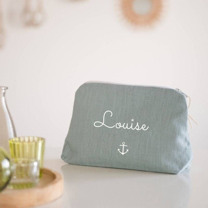 Trousse en lin personnalisée - Cadeau maîtresse