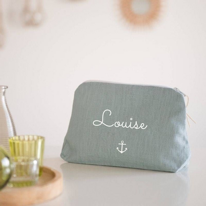 Trousse en lin personnalisée - Cadeau maîtresse