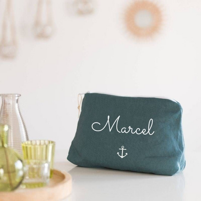 Trousse en lin personnalisée - Cadeau maîtresse