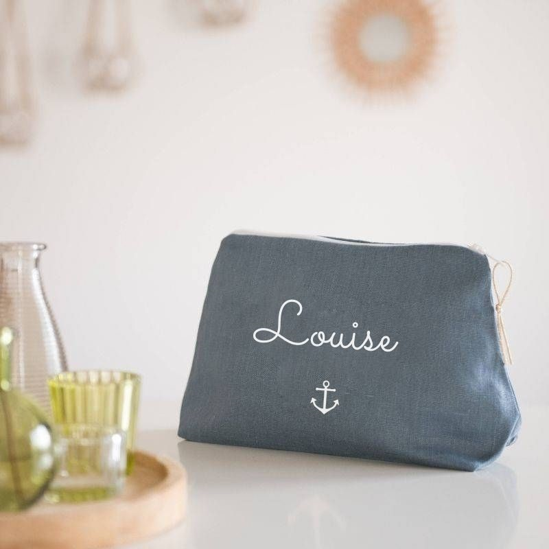 Trousse en lin personnalisée - Cadeau maîtresse