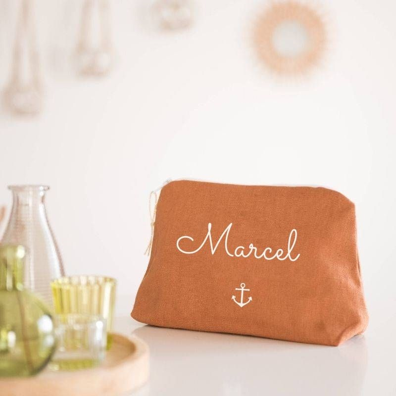 Trousse en lin personnalisée - Cadeau maîtresse