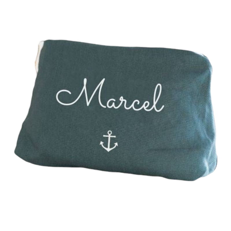 Trousse en lin personnalisée - Cadeau maîtresse