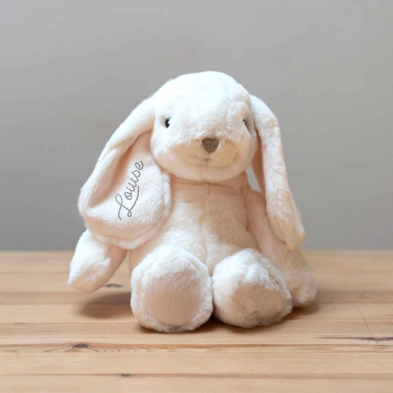 Doudou lapin personnalisé Crème